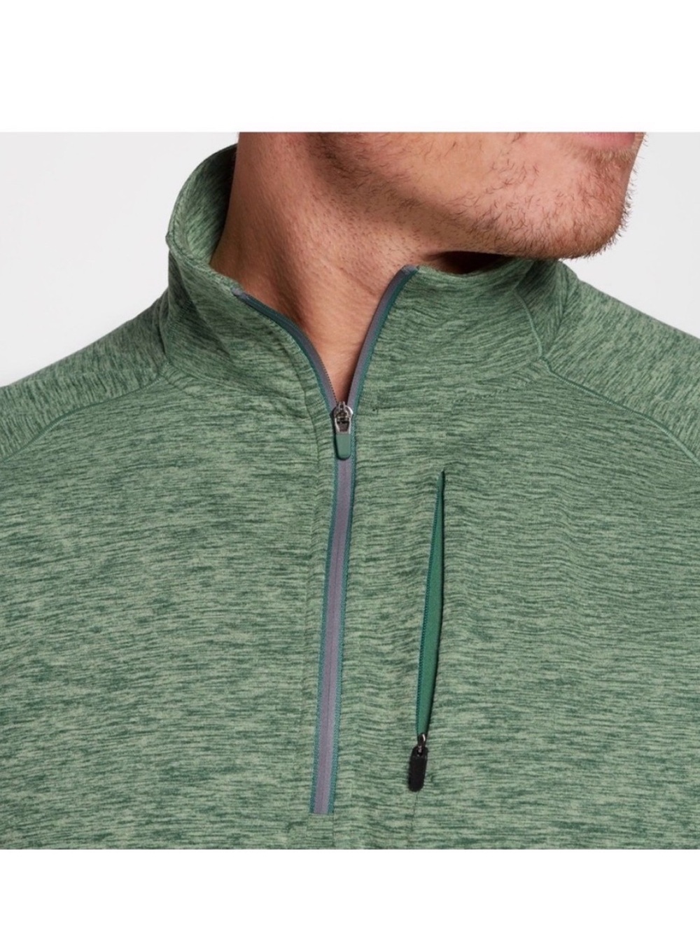 VRST Heather Green Quarter Zip Pullover Men’s Large Golf Hiking Activewear - Picture 2 of 5